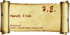 Handl Elek névjegykártya